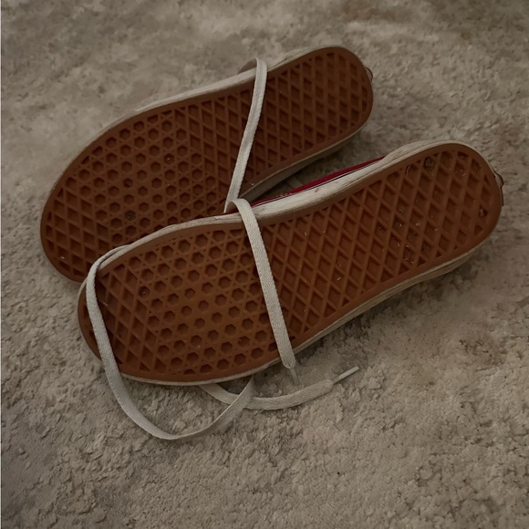 Vans Men's Burgundy and White Sneakers - Picture 5 of 6